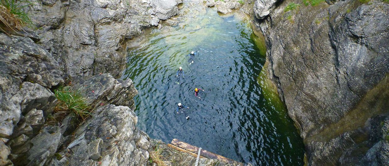 Canyoning in the Auerklamm or Alpenrosenklamm in Tyrol